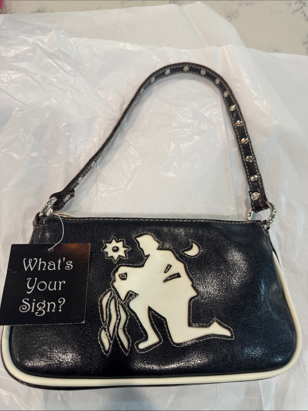 Fashion Express Aquarius Zodiac Y2K shoulder bag/What’s Your Sign?” Shoulder Bag - Picture 2 of 9